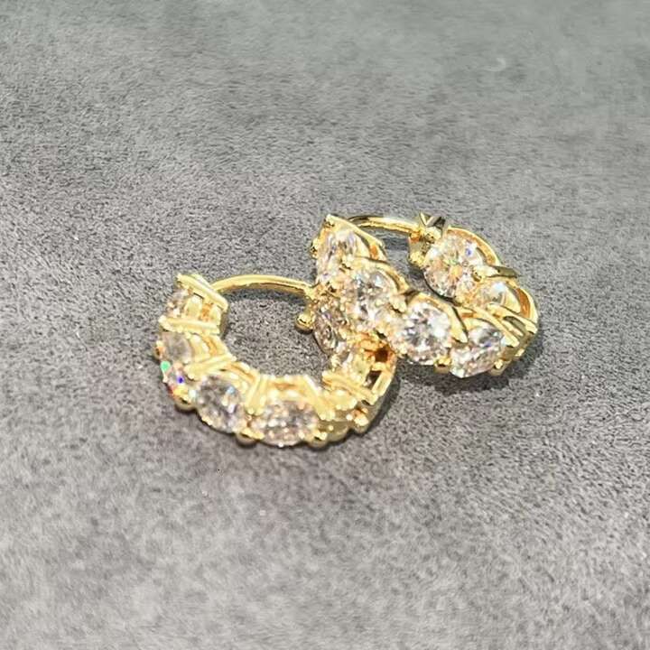 Hip Hop Iced Out Custom Moissanite Earrings Princess Cut VVS Diamond Studs 925 Sterling Silver for Men Luxury Jewelry