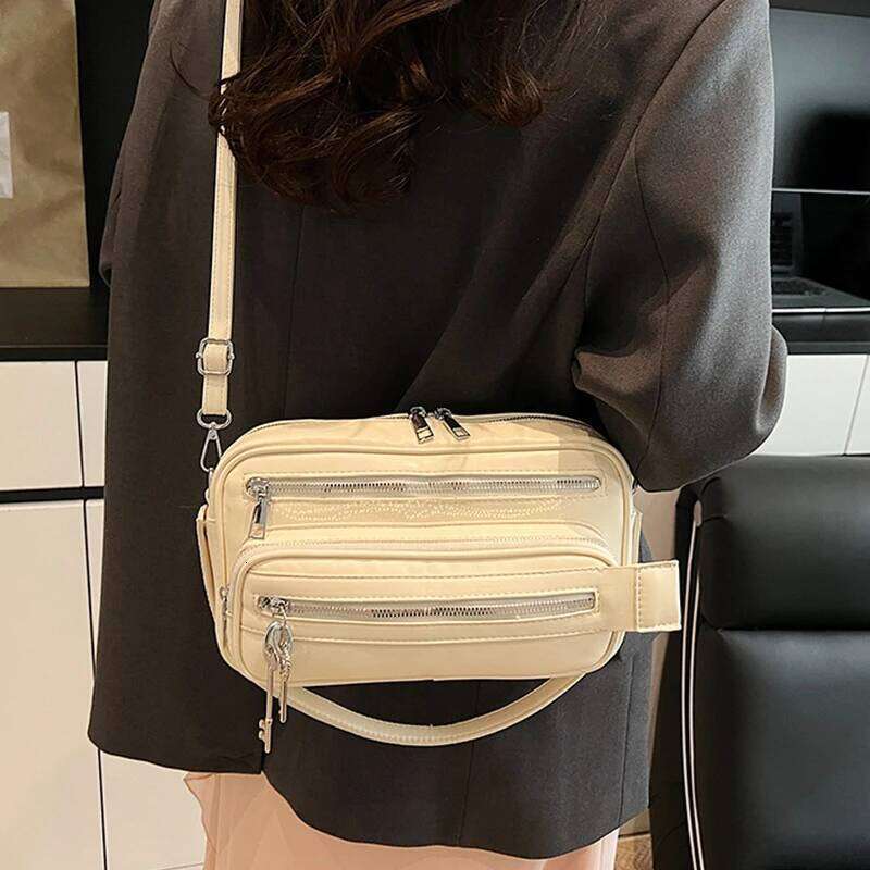 New Retro Multi-Zipper Motorcycle Bag Fashion Casual Large Capacity Women's Crossbody Handbag