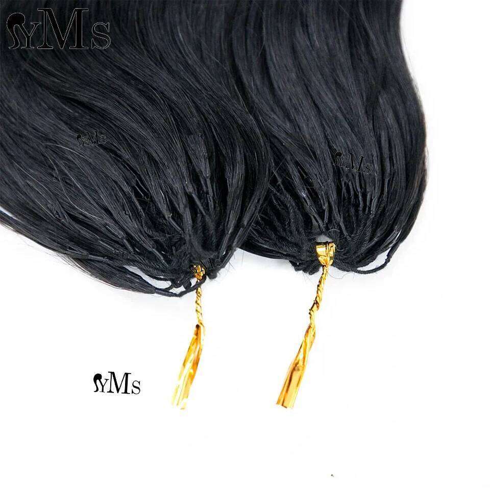 YMS 3C4A Burmese Curly Invisible Feather Crochet Human Hair Extension With String For Women