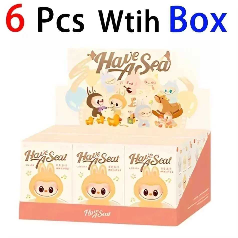 The Monsters V1 V2 V3 Heartbeat aron Enamel Face Blind Box Pvc Figurine Labubu sitting party Kawaii Doll Kid Christmas GiftsT250318