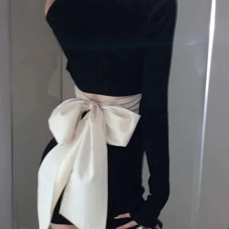 Bodycon Tight Dresses for Women Hollow Woman Long Sleeve Dress Short MiniCorset Harajuku Kpop Clothing New In On Sale Clearance