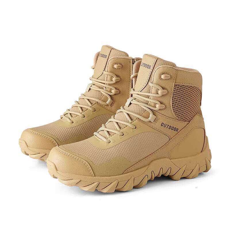 2024 New Men's Outdoor Shoes High Top Wear-resistant Tactical Training Hiking Boots