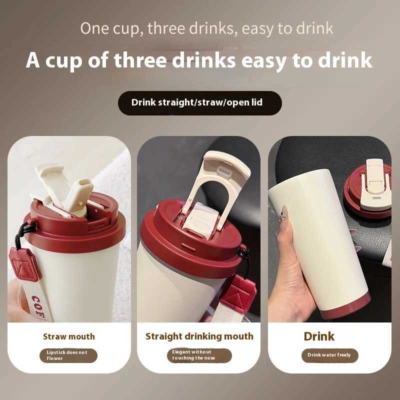 Labubu 530ml Insulated Coffee Cup For Couples Stainless Steel Food Grade Long-Lasting Thermos For Students Cute Takeaway Cup XJ250616