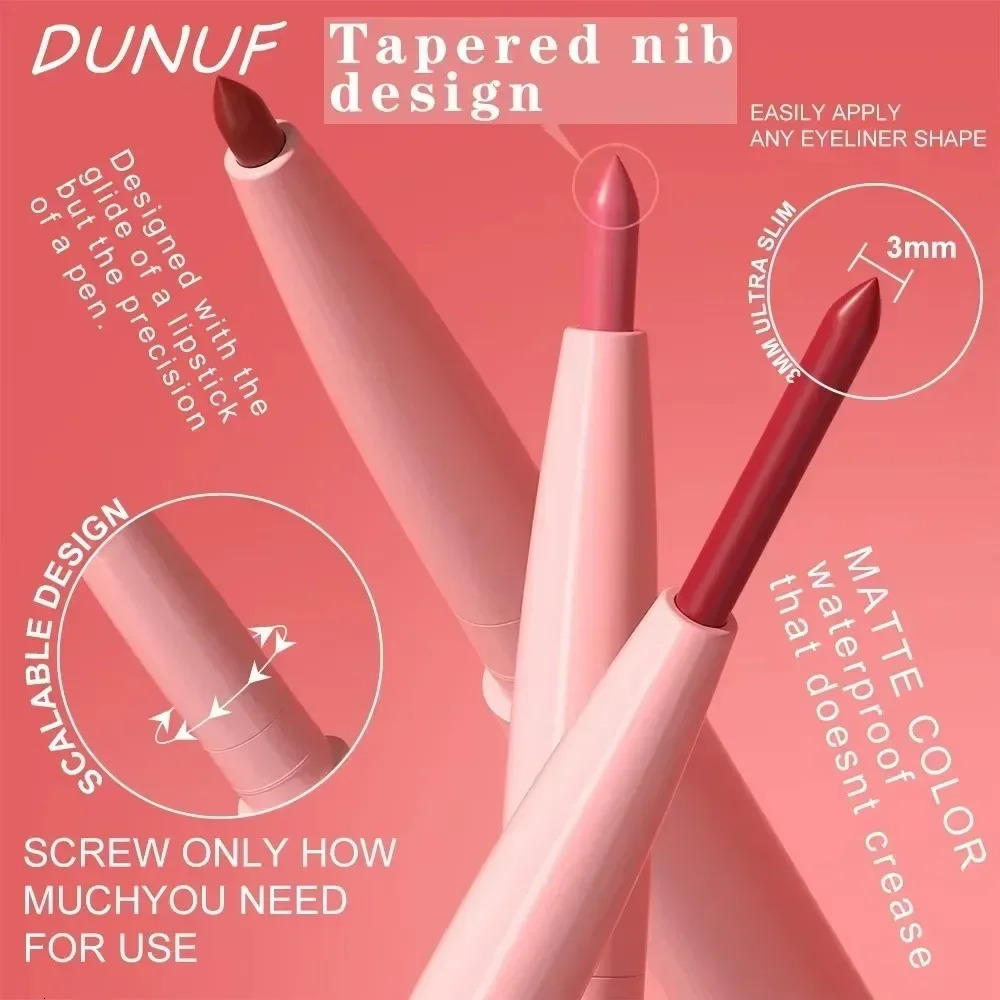 Tapered Nib Lip Liner Pencil Matte Red Brown Plumping Stain Lasting Waterproof Fine Lipstick Slim Outline Contour Makeup 250610
