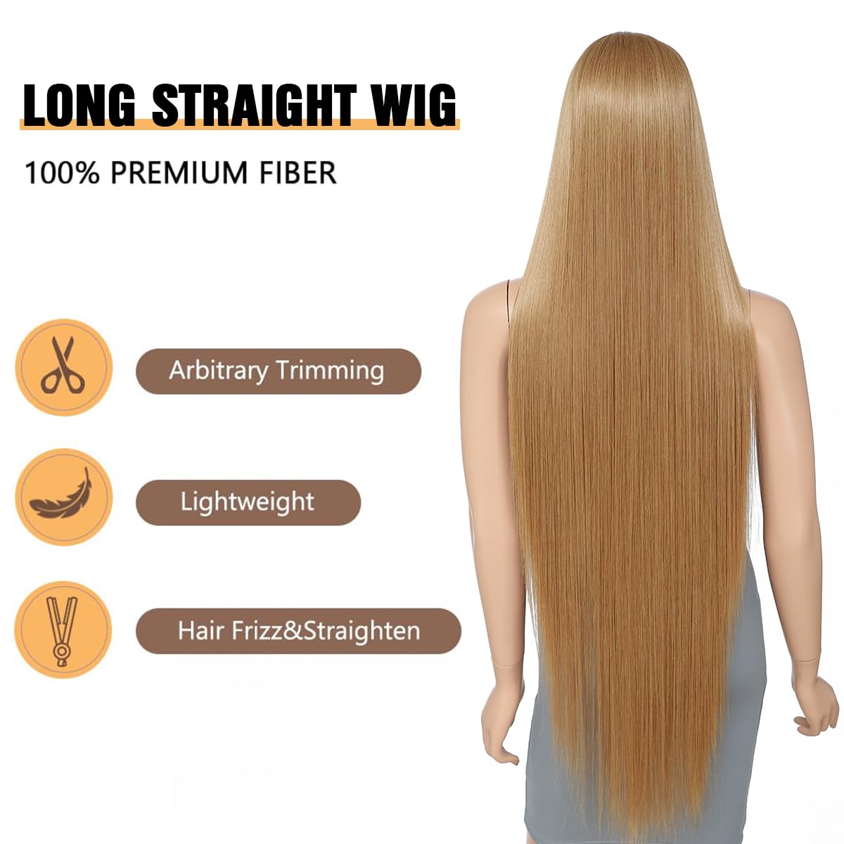 40 inch green blonde synthetic waterwave wig with bangs glue free extra long straight wigs human hair 360, perfect for ladies green party