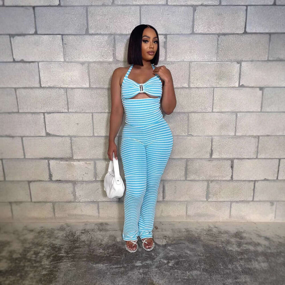 Summer New Women's Fashion Strapless Top Sexy Bodycon Pants Set B5