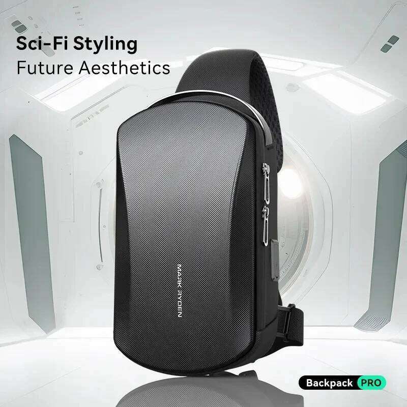 Markryden Hard-Shell Waterproof Daily Crossbody Bag USB Port