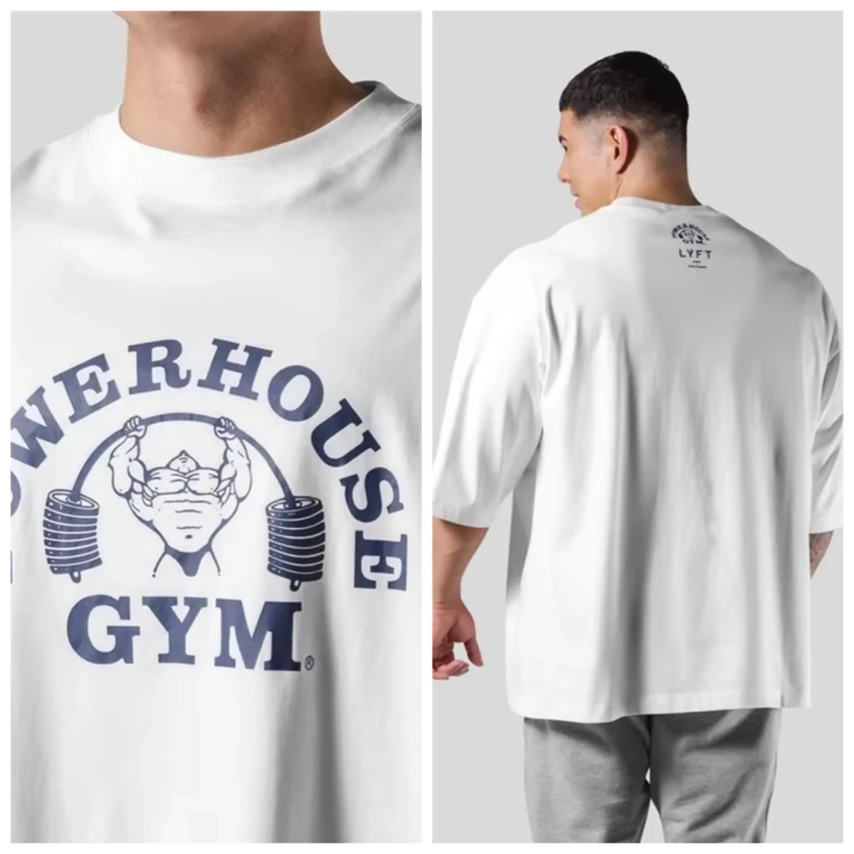 LYFT Jointly Men Running Sports Cotton T-shirt Gym Fitness Bodybuilding Loose Print Shirt Summer Male Jogging Training Tee Tops