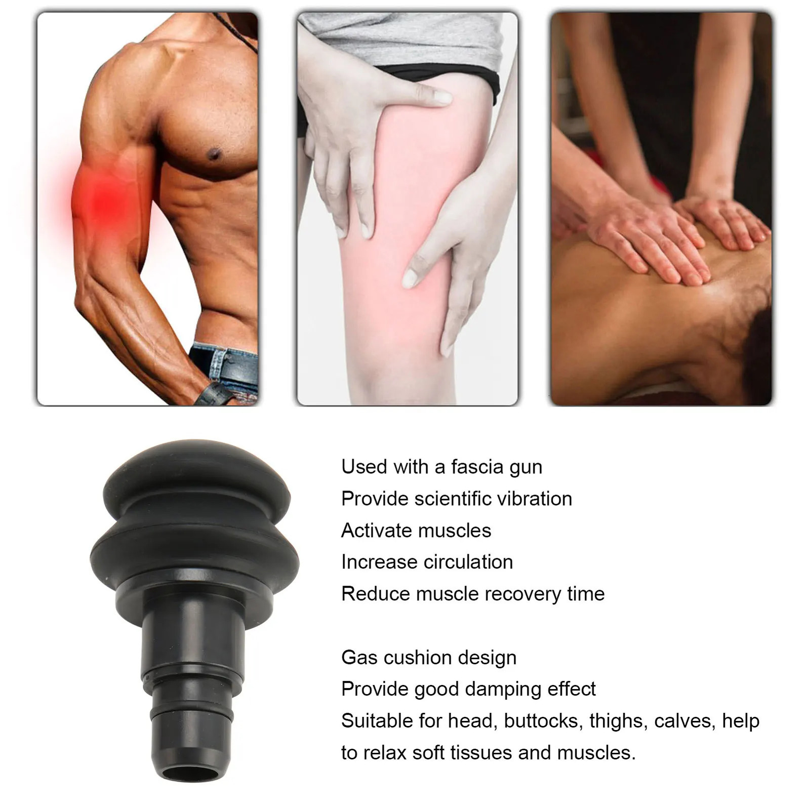 18mm Muscle Massage Gun Head Silicone Gas Cushion Fascia Massager Replacement for Legs 250605