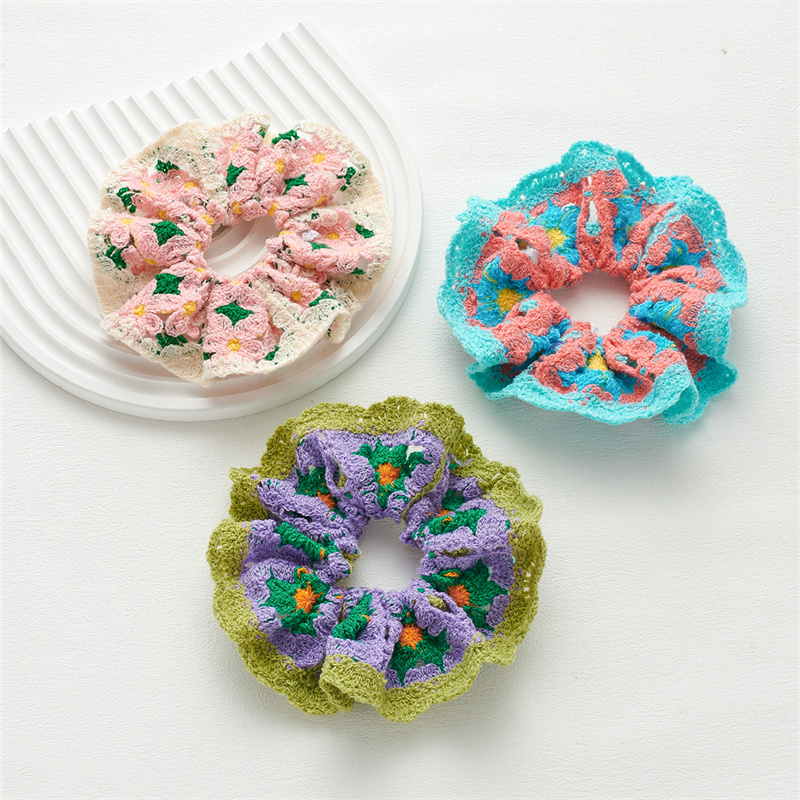 Handmade knitted large intestine circle advanced sense of rustic style pill hair accessories sweet ponytail head rope leather band hair accessories