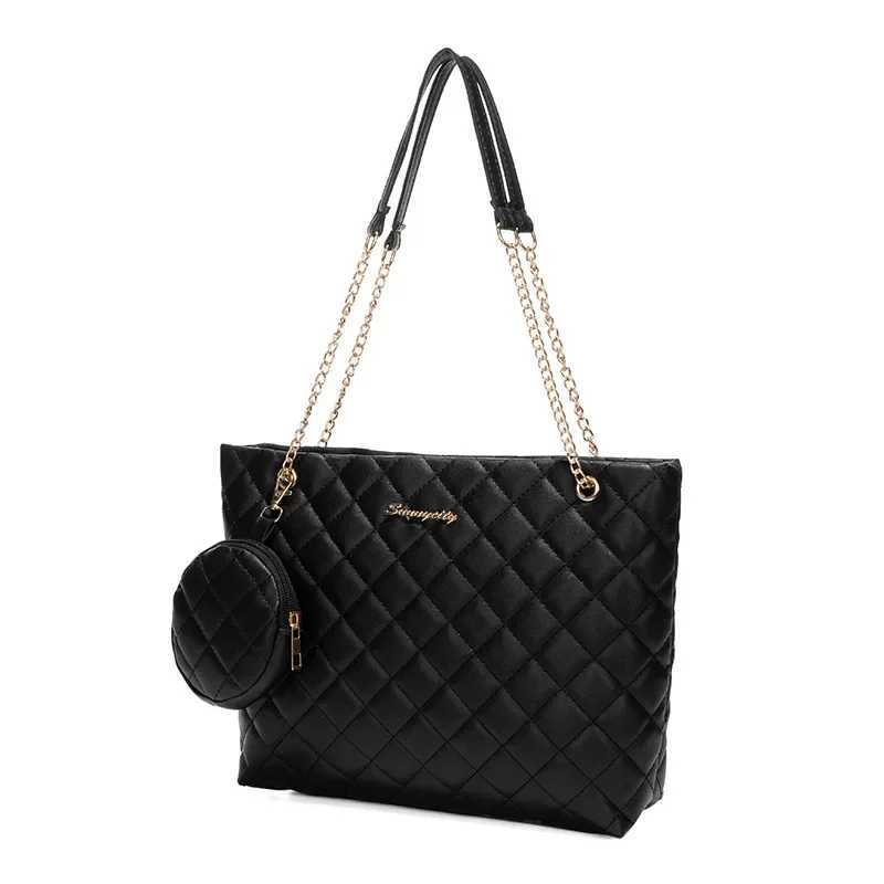 Rhombic Embroidered Mini Wallet Charm Tote Bag New Stylish Minimalist Letter Embellished Chain Shoulder Bag XJ2520616