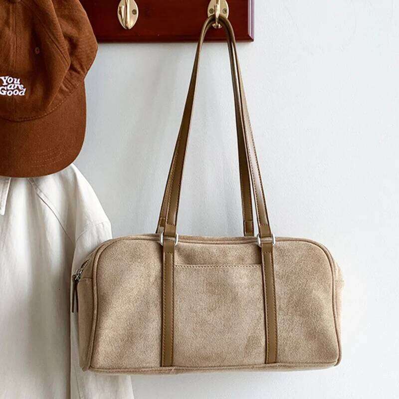 Women's Bags Designer Korean Faux Suede Pillow Bags For Women Designer Handbags And Purses New In Vintage Long Strip Box Underarm Shoulder