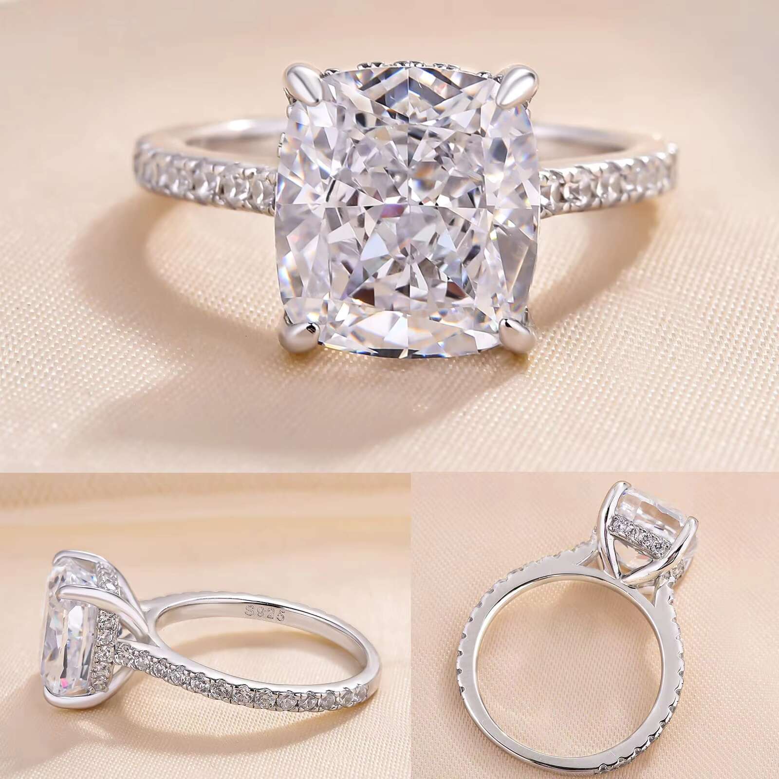 Custom 1ct Lab Grown Diamond Engagement Rings Factorys DEF VVS VS Moissanite Weeding Rings