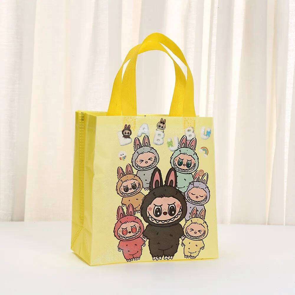 Women's Bags Designer 10/20Pcs Cartoon Labubu Candy Snacks Birthday Non-Woven Gift Tote Bags Shopping Portable Paper Bag For Gifts 23X22x11cm