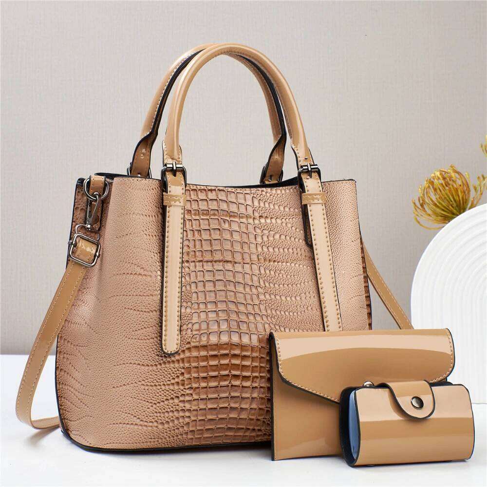 Trendy Crocodile Print Feminina Handbag High Quality Large Capacity Shoulder Bag Casual Solid Color Shopping Crossbody Bags