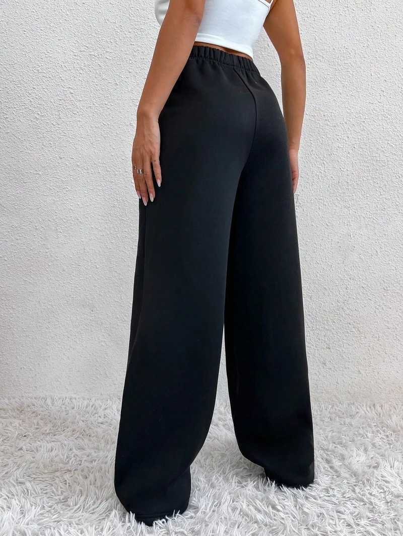 Casual Women Joggers Pants Fashion High Waist Black Solid Sweatpants Office Lady New Baggy Pants Oversized Pockets Chic Trousers XJ250616