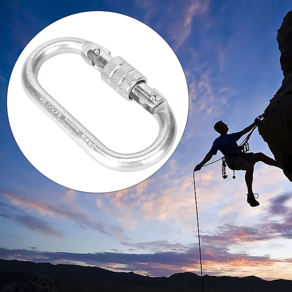 25KN Climbing Safety Lock High Strength Alloy Steel Rescue Carabiner O shaped Buckle Rock Supplies 250611