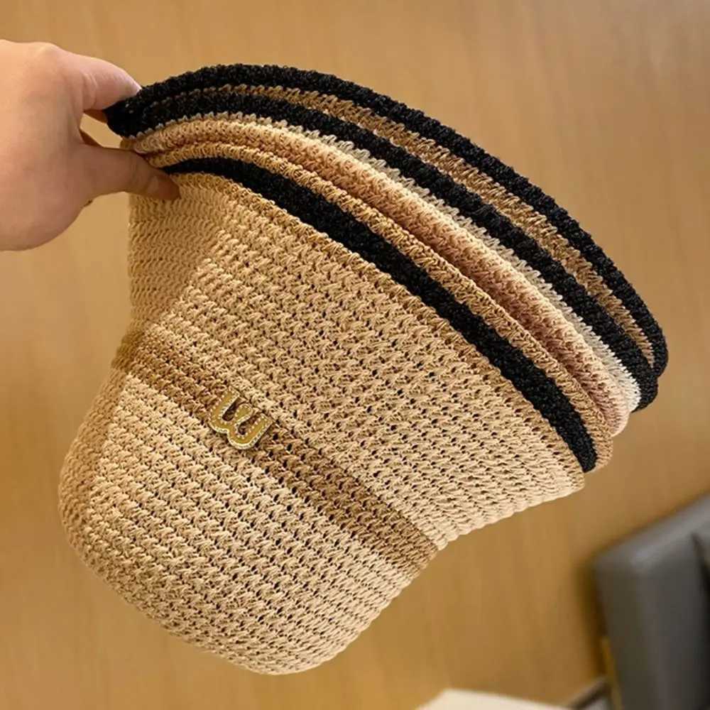 Summer Women Fisherman Hat Anti UV Foldable Letter Decor Holiday Beach Bucket Hat Sun Cap M250616