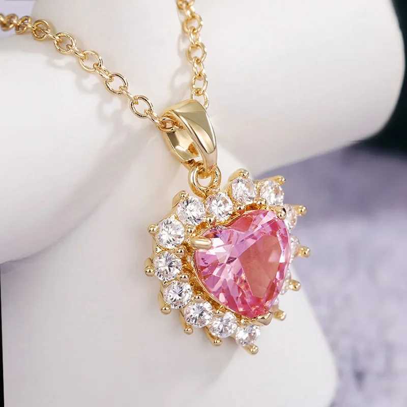 CAOSHI Gorgeous Sweet Heart Pendant Necklace Sparkling Pink CZ Las Accories Romantic Wedding Party Confion Jewelry W250616
