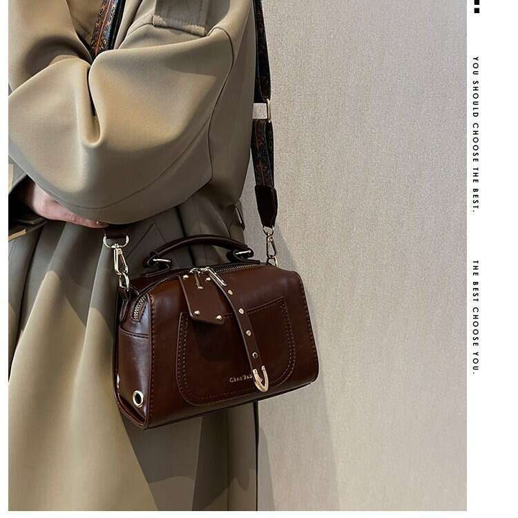 Handbag Solid Color Texture Women's Shoulder Versatile Casual Elegant Crossbody Bag