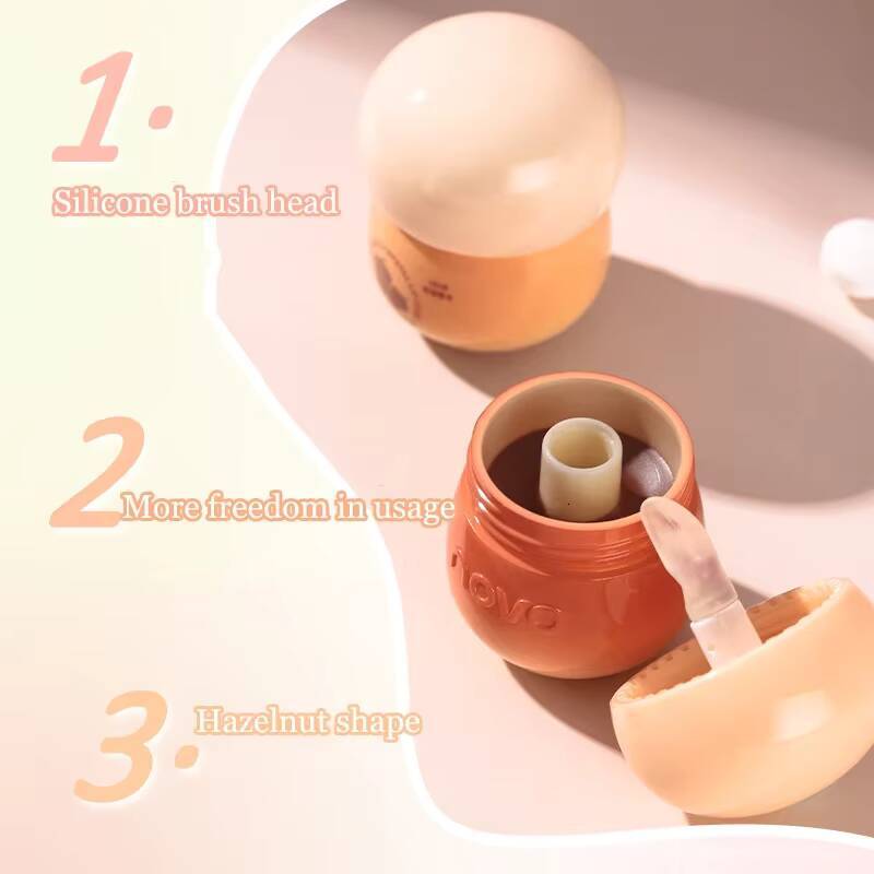 Cute Chubby Mushroom Gloss Red Lips Tint Creamy Jelly Lip Glaze Matte Liquid Lipstick Mud Waterproof Lasting Makeup Cosmetic happy