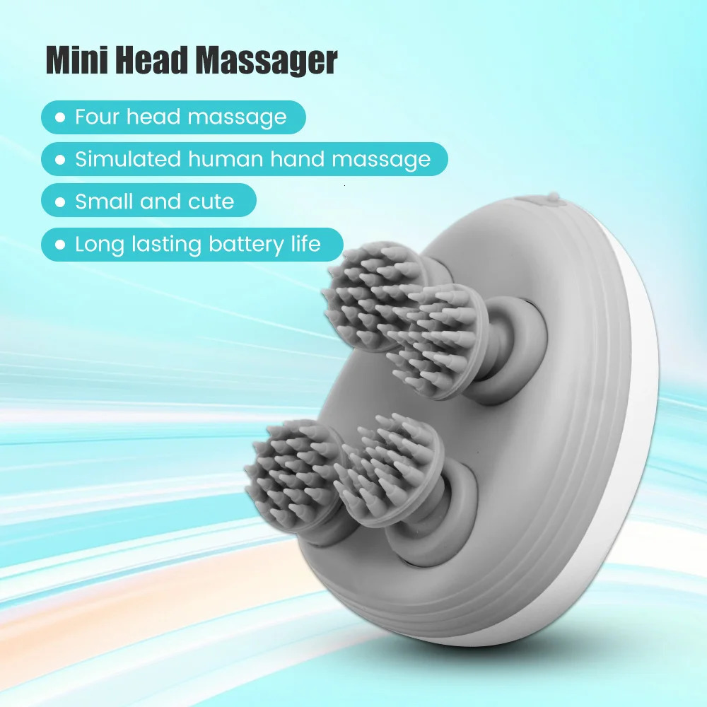 Electric Head Scalp Massager with 4 Kneading Massage Heads Body Deep Tissue for Hair Growth Relaxtion and Cat Pet Claw 250605