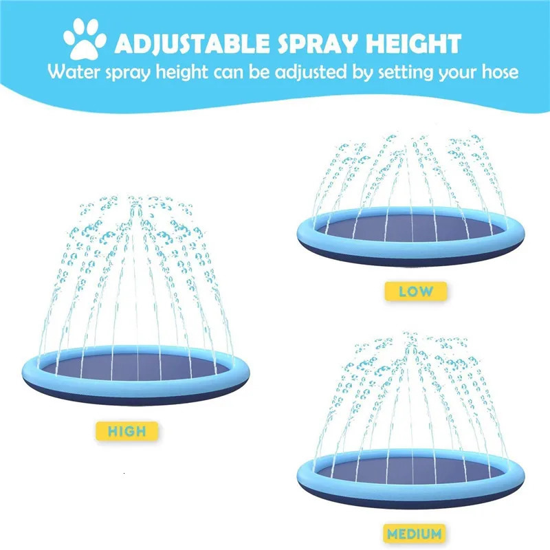 Refreshing Dog Sprinkler Pad Summer Play Cooling Mat Swimming Pool Outdoor Interactive Fountain Splash Sprinkler Pad for Dog Toy 250614