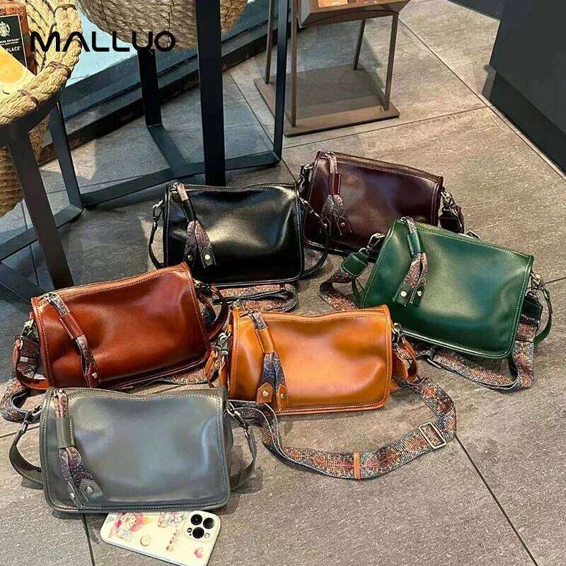 Women's Natural Cow Genuine Leather Shoulder Bag Retro Soft Cowhide Ladies Fashion Crossbody Bags Female Handbag