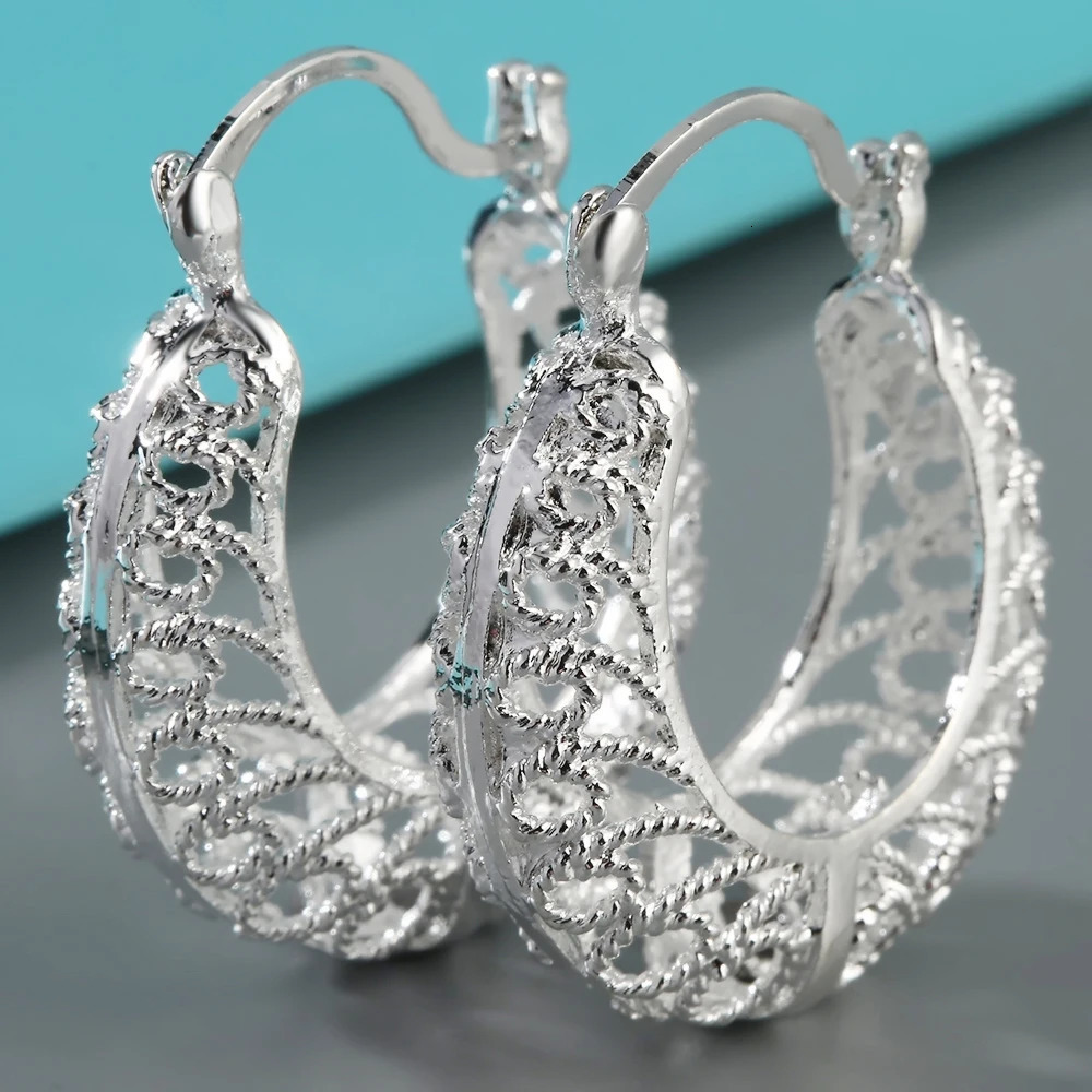 Vintage Boho Style Hoop Earring for Women Hyperbolic Hollow Out Ethnic Tribal Dangle Earring Statement Party Jewelry Accessories 250610