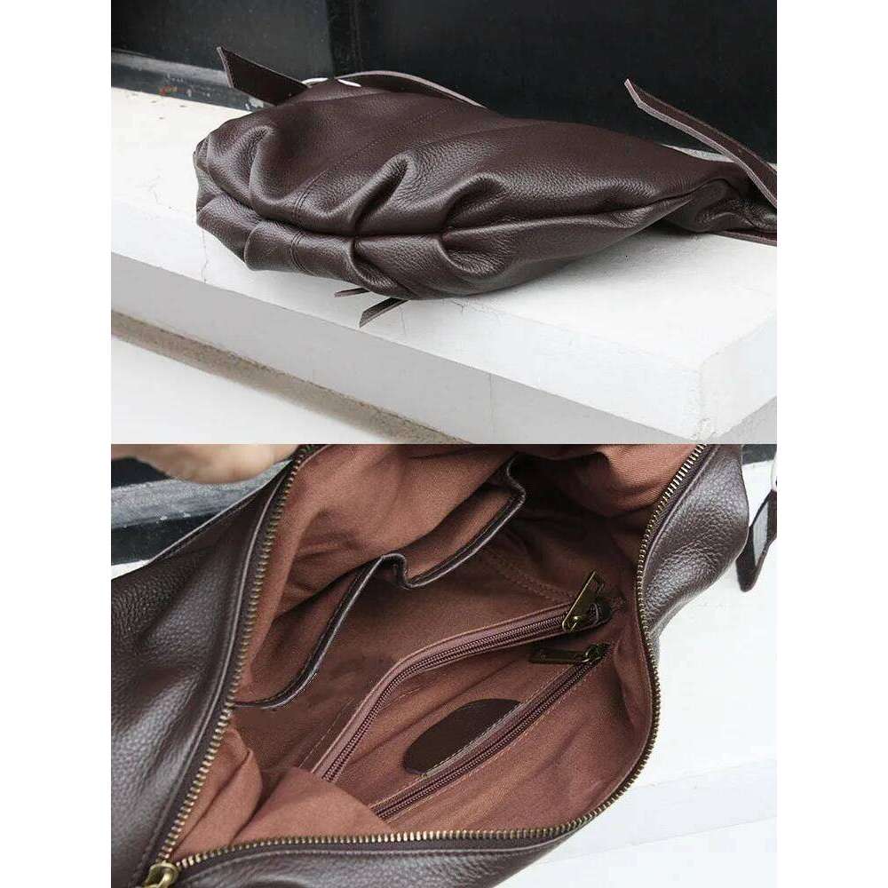 Casual Soft Genuine Leather Crossbody Bag For Women Adjustable Shoulder Strap Large Capacity Spacious Tote Purse Work Commute
