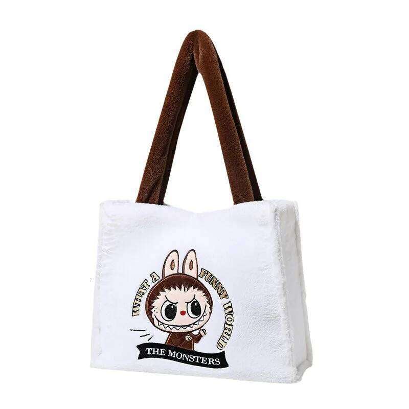 Women's Bags Designer Cute Labubu Single Shoulder Cartoon Anime New Large Capacity Portable Handbag For Girls Going Out Mobile Money Storage Bag
