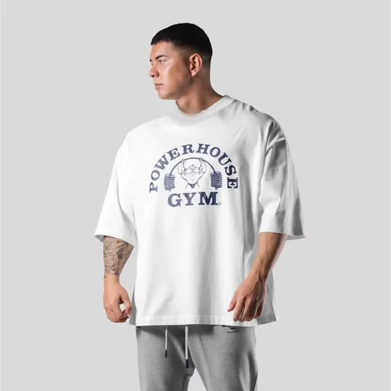 LYFT Jointly Men Running Sports Cotton T-shirt Gym Fitness Bodybuilding Loose Print Shirt Summer Male Jogging Training Tee Tops