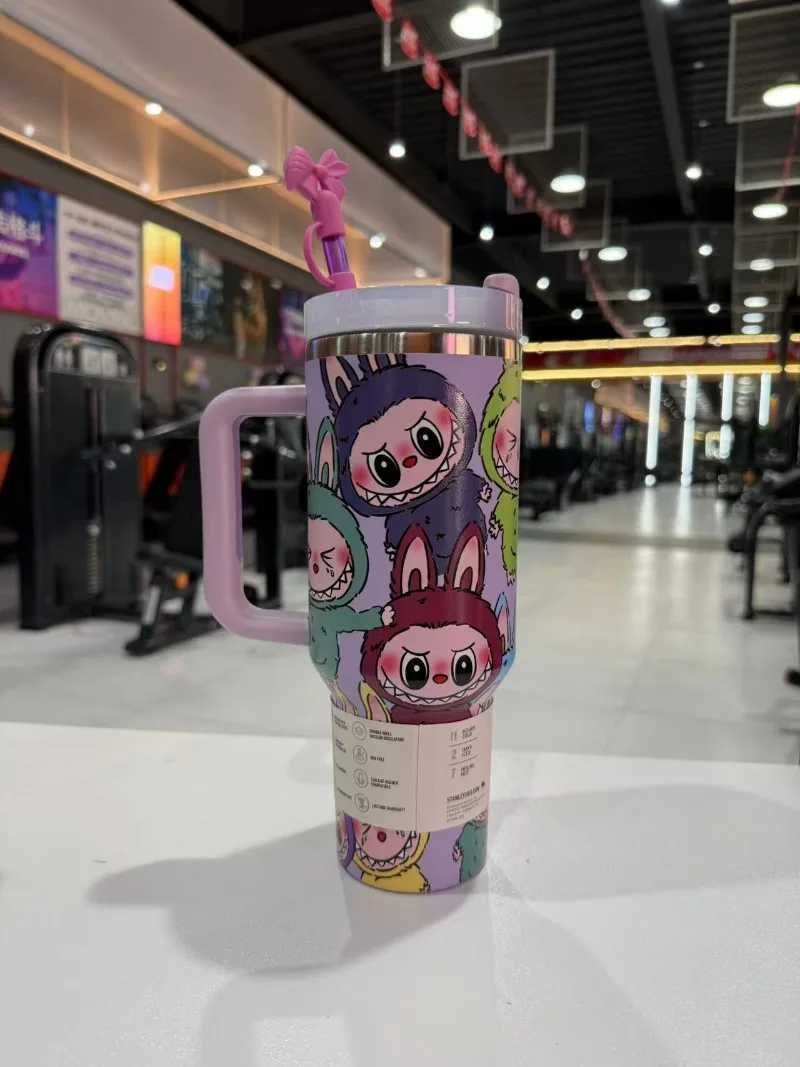 Labubu Large Capacity 40oz Stainless Steel Insulated Water Bottle Car Cup Summer Cooling Thermal Drinkware In Stock XJ250616