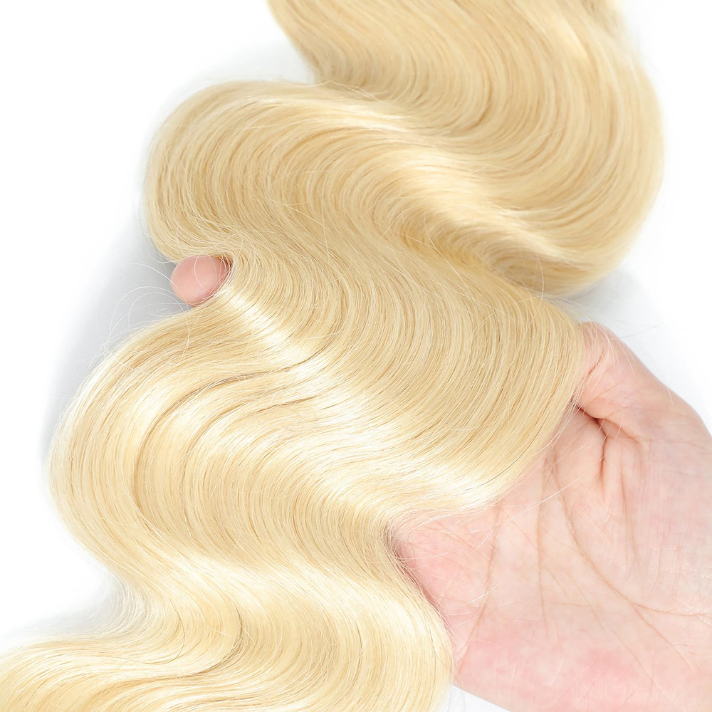 613 Bundles Blonde Human Hair Single Bundle 12-28 inch 3 Bundles Body Wave 100% Unprocessed 10A Brazilian Virgin 613 Human Hair Bundles 100g per bundl
