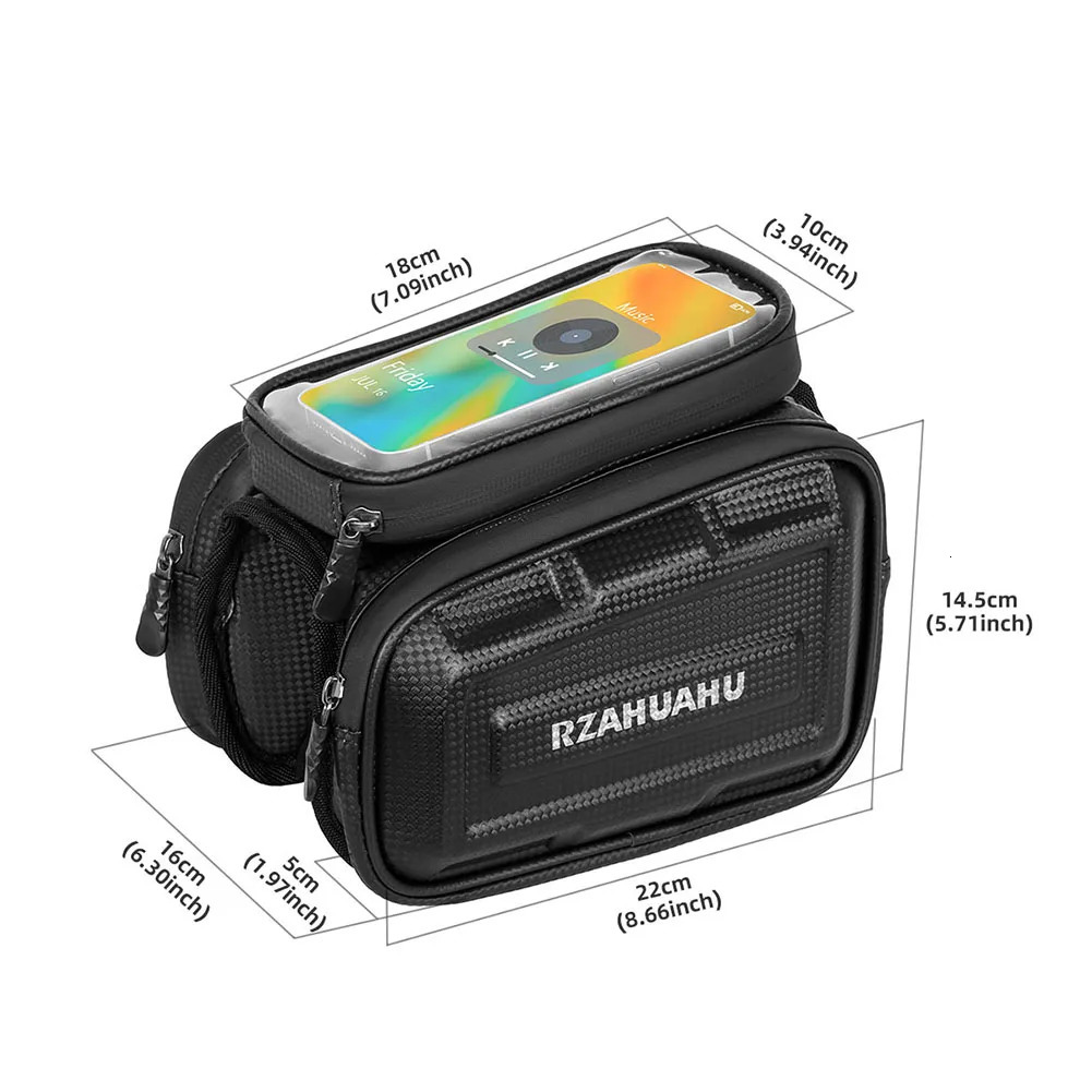 3L Bicycle Front Frame Bag Support Touch Screen Bike Phone Holder Large Capacity Cycling Top Tube Bag MTB Bicycle Accessories 250610