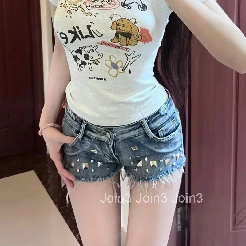 Trend 2025 Denim Shorts for Women With Waist Pocket Wide Short Jean Pants Woman Harajuku Fashion To Wear Casual Jorts Elegant XL