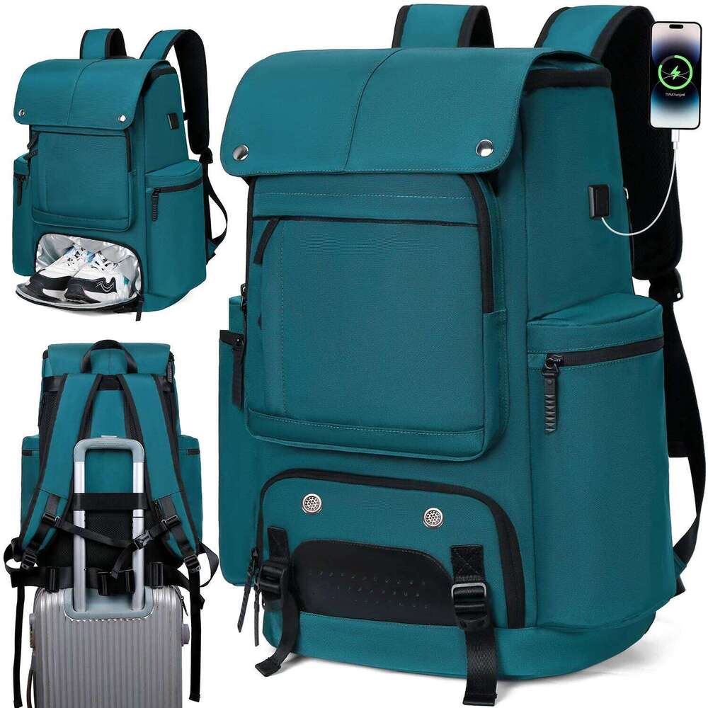 Men's Hiking Laptop Backpack, Business Casual Mountaineering Fiess Backpack (With USB Charging Port