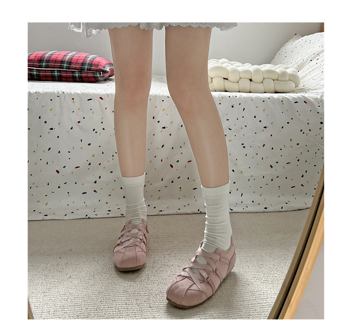 designer shoes Women's 2025 New Spring Retro and Versatile Yellow Soft - soled Ballet - style Flat Military - inspired Casual Sports Shoes