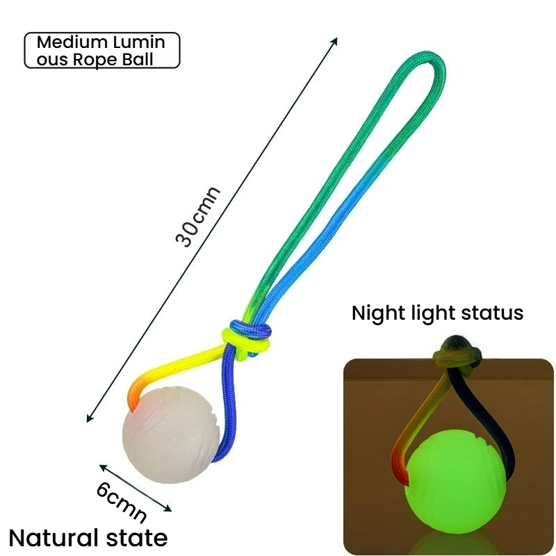 Luminous Dog Fetch Ball for Night Play - Glow in the Dark Pet Toy (5cm/6cm/7cm)