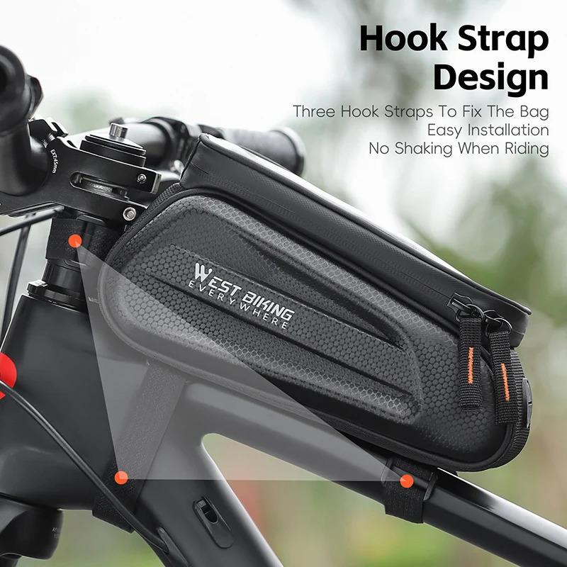 WEST BIKING Bike Bag Front Phone Bicycle Bag For Bicycle Tube Waterproof Touch Screen Saddle Package For 7Inch Bike Accessories 250610