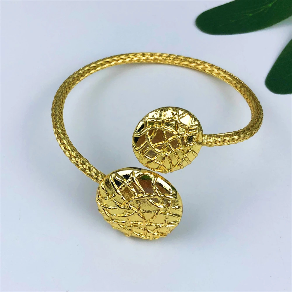 Gold Plated Jewelry Set Classic n Round Bead Necklace Earring Bracelet And Ring Party Jewelry 250609