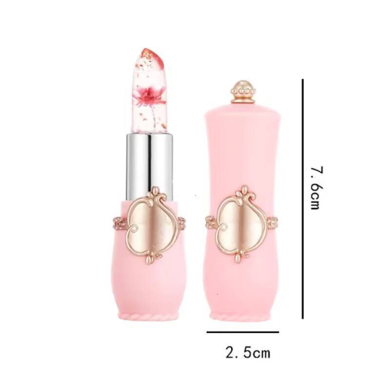 Jelly Lipstick Temperature Moisturizer Flower Stick Long Lasting Balm Magic Color Change Lip Gloss Set happy