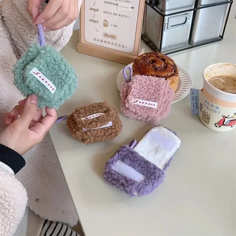 Women Candy Color Fashion Kawaii Plush Coin Purse Cute Mini Coin Bag Pouch Portable Wireless Earphone Protective Case 250614