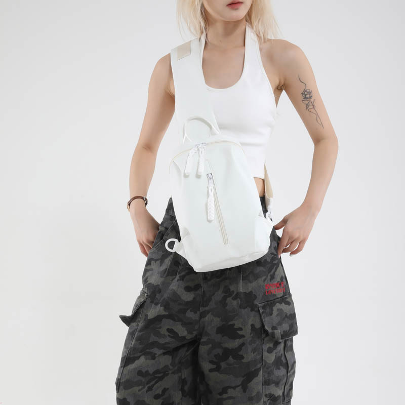 2025 new large capacity women's Korean style niche solid color chest bag with nylon designer fashion crossbody bag multifunctional shoulder bag