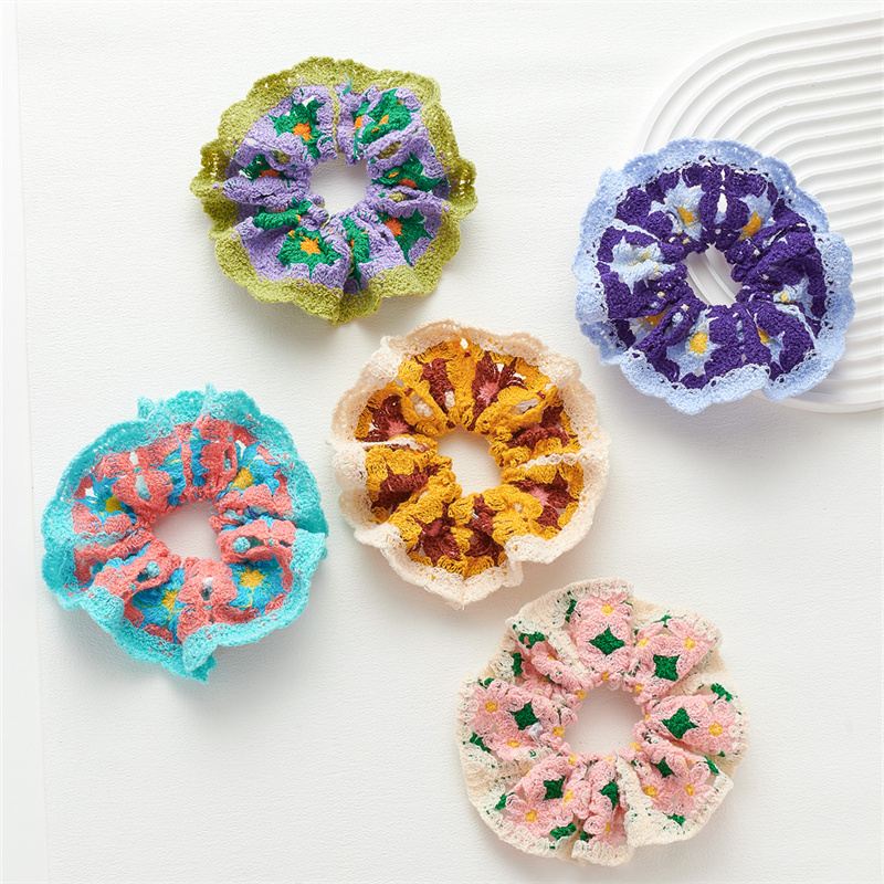 Handmade knitted large intestine circle advanced sense of rustic style pill hair accessories sweet ponytail head rope leather band hair accessories