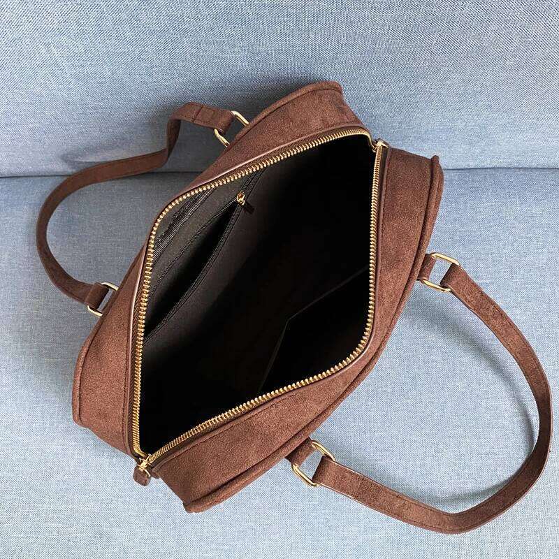 Women's Bags Designer Vintage Handbag For Women Designer Shoulder Bags And Purse 2023 New In PU Faux Suede Frosted Boston Style Bag Small