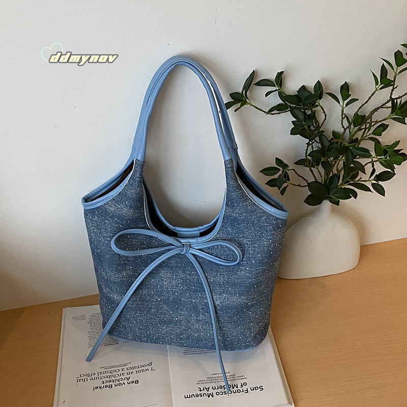 Unique Stylish Bowknot Tote for Women 2025 Spring Large Capacity Casual Versatile Commuter Shoulder Underarm Bag ddmynov ddmynov