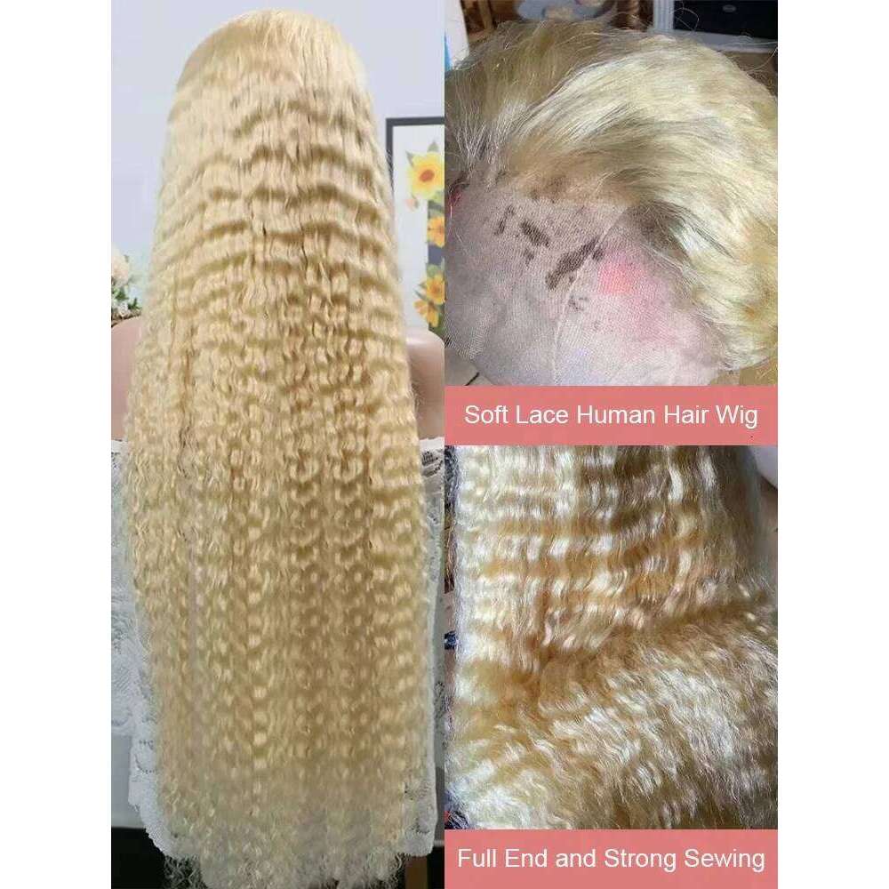 250 Density Brazilian 613 Hd Frontal 13X6 Blonde 30 Inch 13X4 Curly Lace Front Human Hair Wig