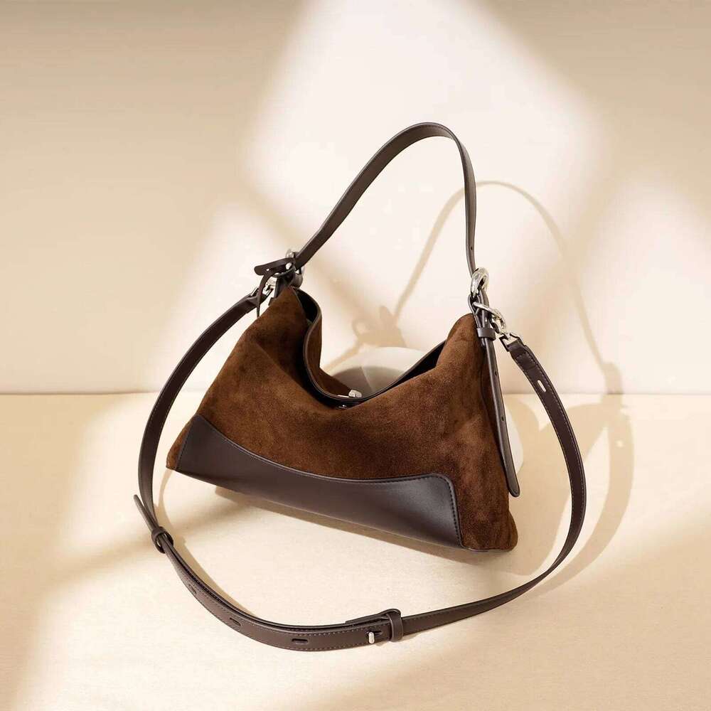 Professional Factory High Quality Large Tote Real Suede Cow Leather Women Classic Female Shoulder Bag Purple byJimm