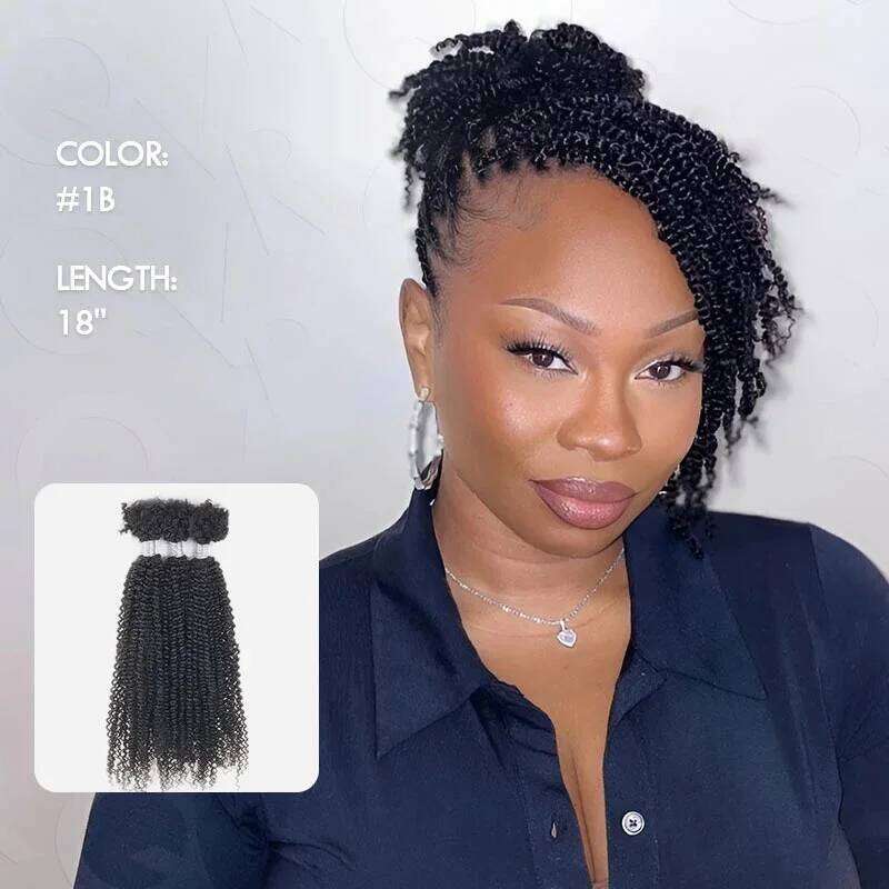 Sleek Twist Crochet Braiding 100% hair Bundles Curly Human Bulks synthetic hair QVR 3 PCS Afro Kinky V Bulk Hair for